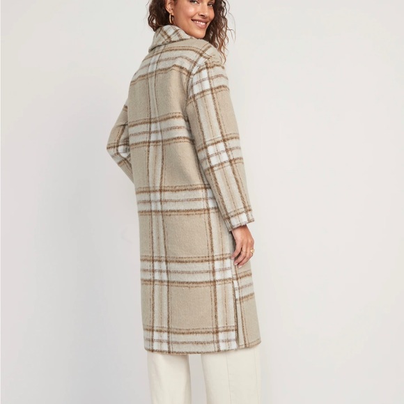 Plaid Tan Jacket Coat - Picture 2 of 9